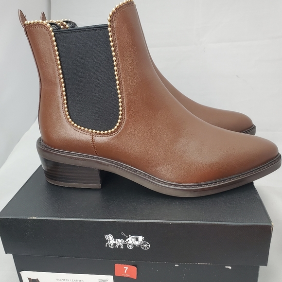 Coach Bowery Beaded Chain Chelsea Boot Size 7B - Picture 3 of 16